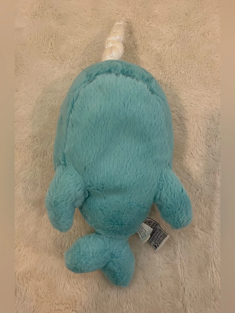 Jellycat Sea Sorbet Narwhal Plush Aqua Blue Unicorn Fish Soft Toy 12.5” W/Horn